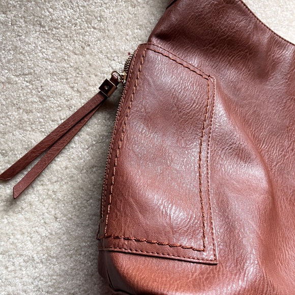 Brown Vegan Leather Women's Handbag - Picture 2 of 7